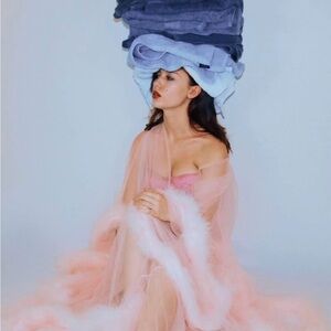 Pink Sheer Widow Robe